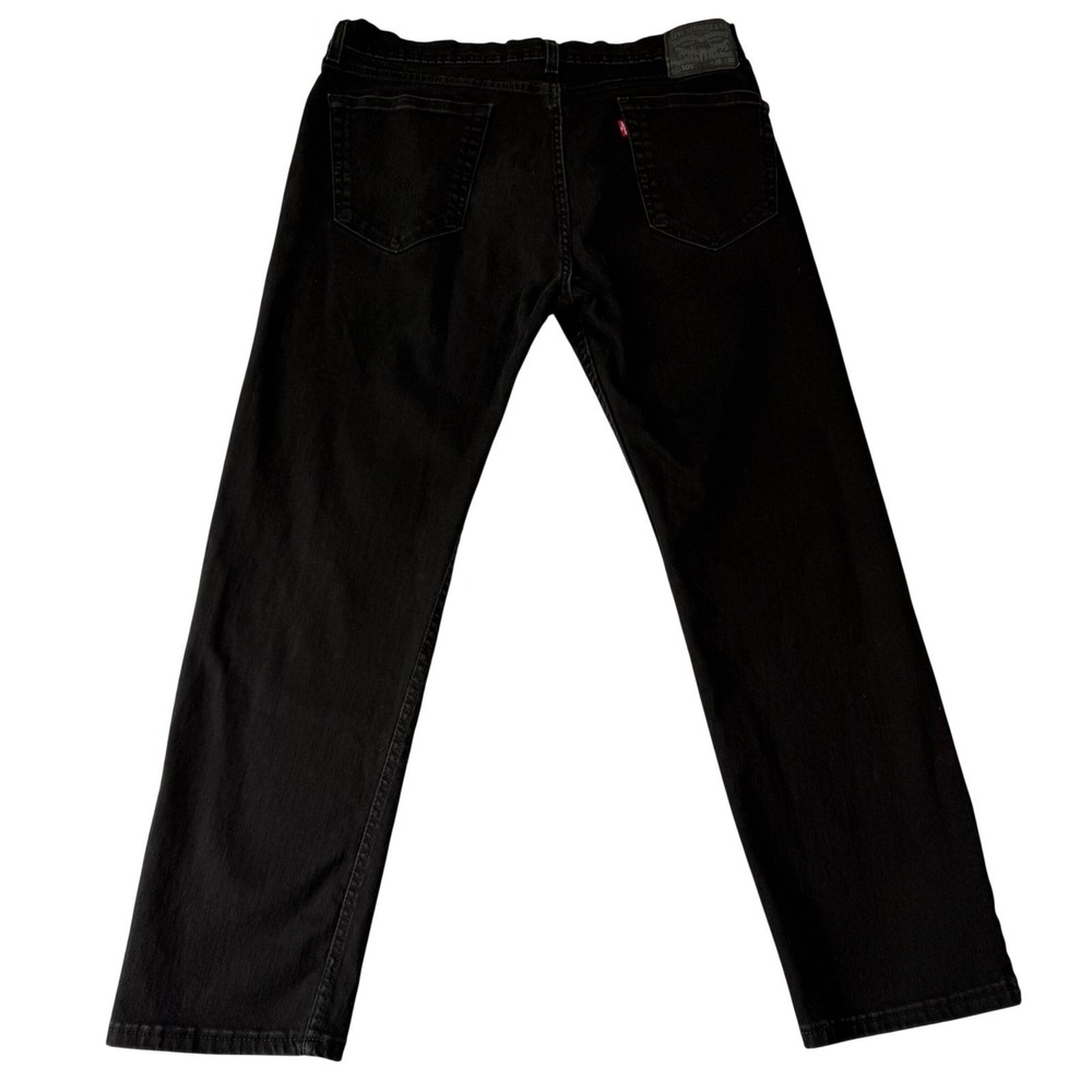 Levis 505 Regular Fit Black Jeans Mens 36x30 Straight Leg Denim Pants
